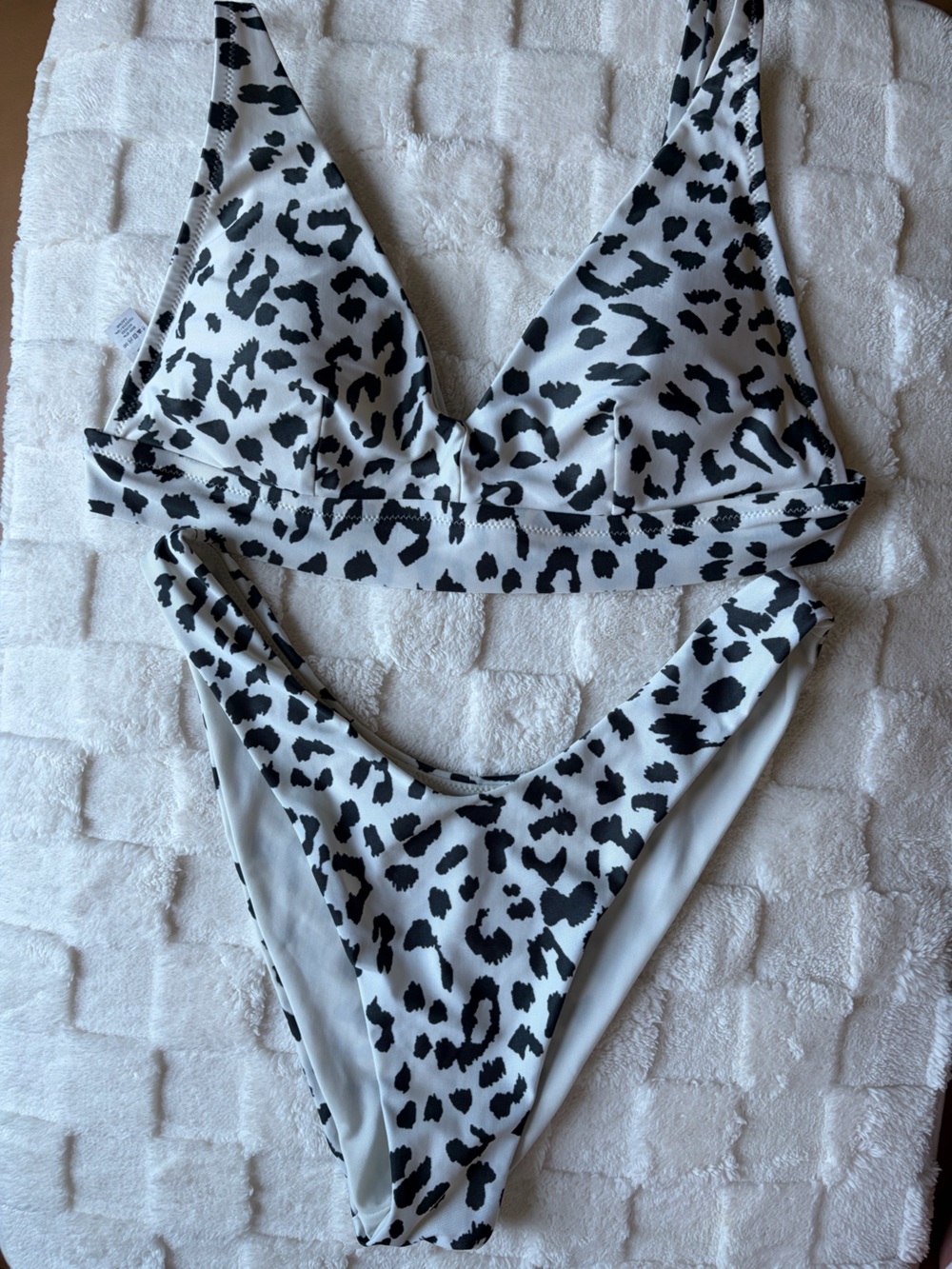 Black & White Leopard Print Bikini Set